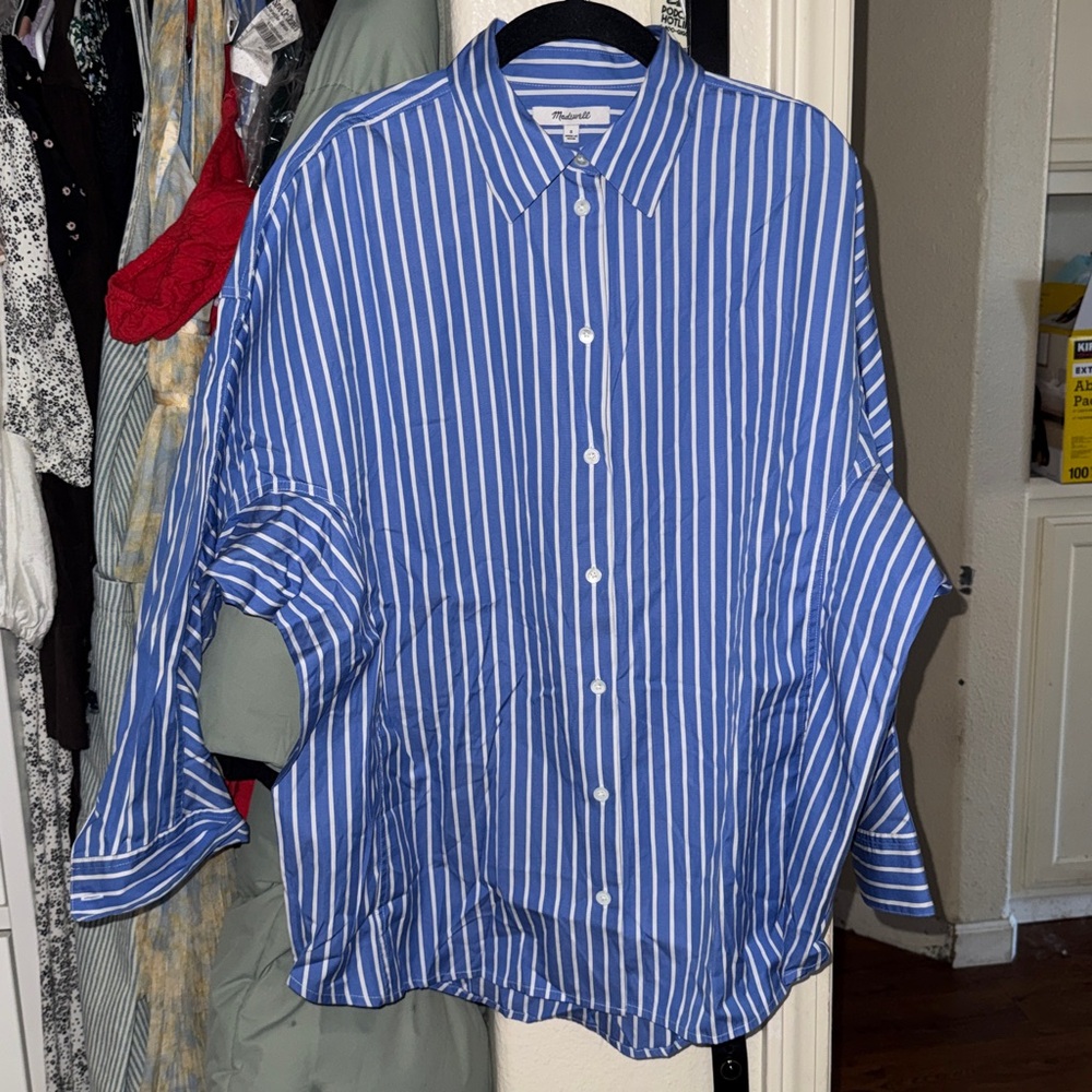 Madewell Poplin Oversized Long Button-Up Shirt - Picture 5 of 7